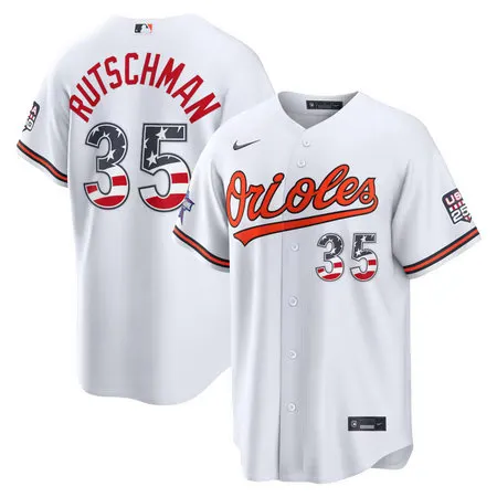 Youth Baltimore Orioles #35 Adley Rutschman Nike White 2026 All-Star Edition Stars & Stripes Stadium Jersey