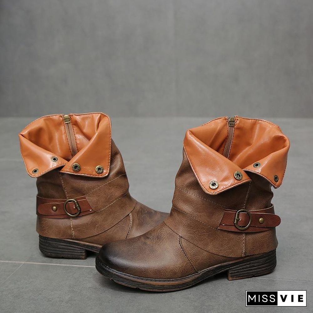 Casual Classic Comfy Zipper Booties