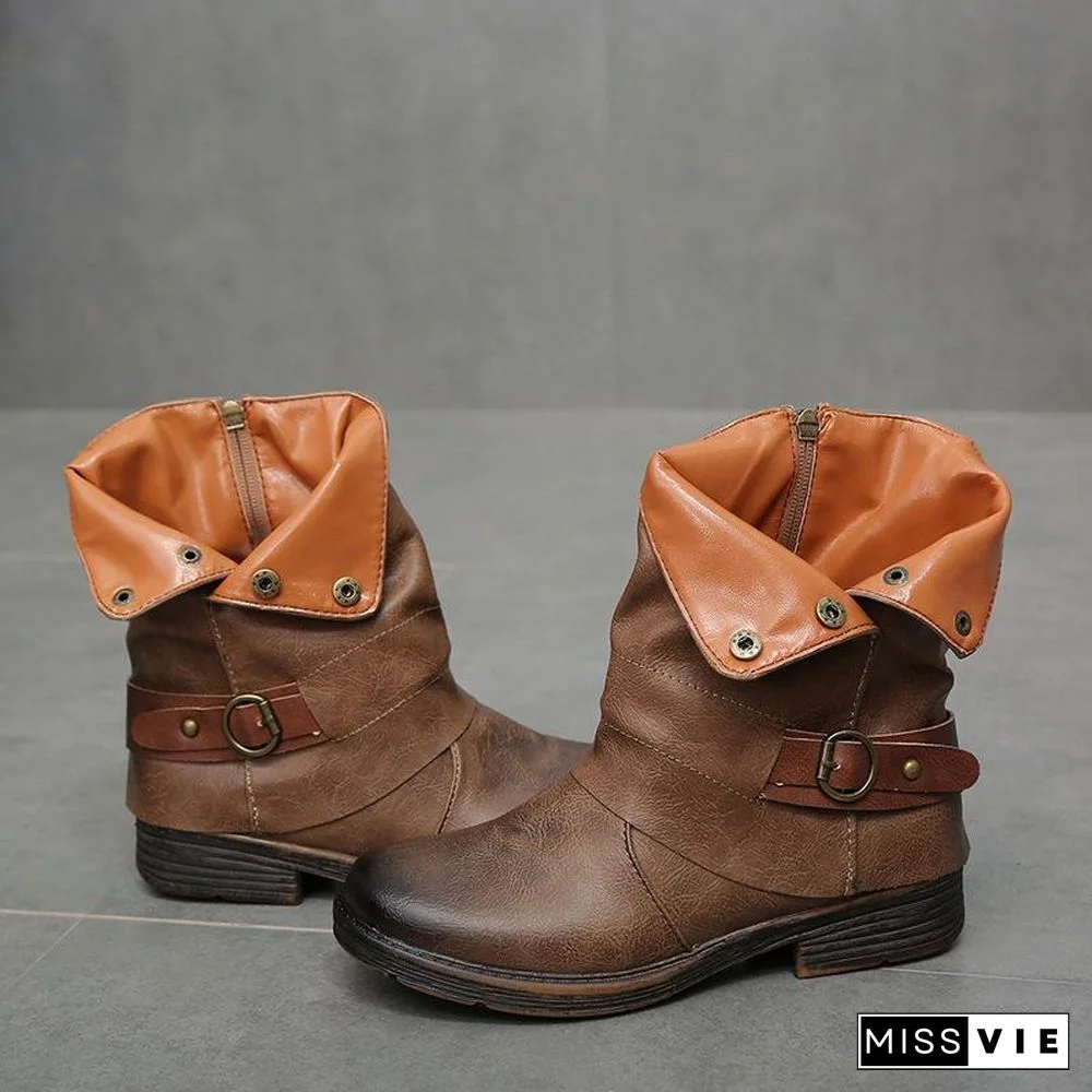 Casual Classic Comfy Zipper Booties