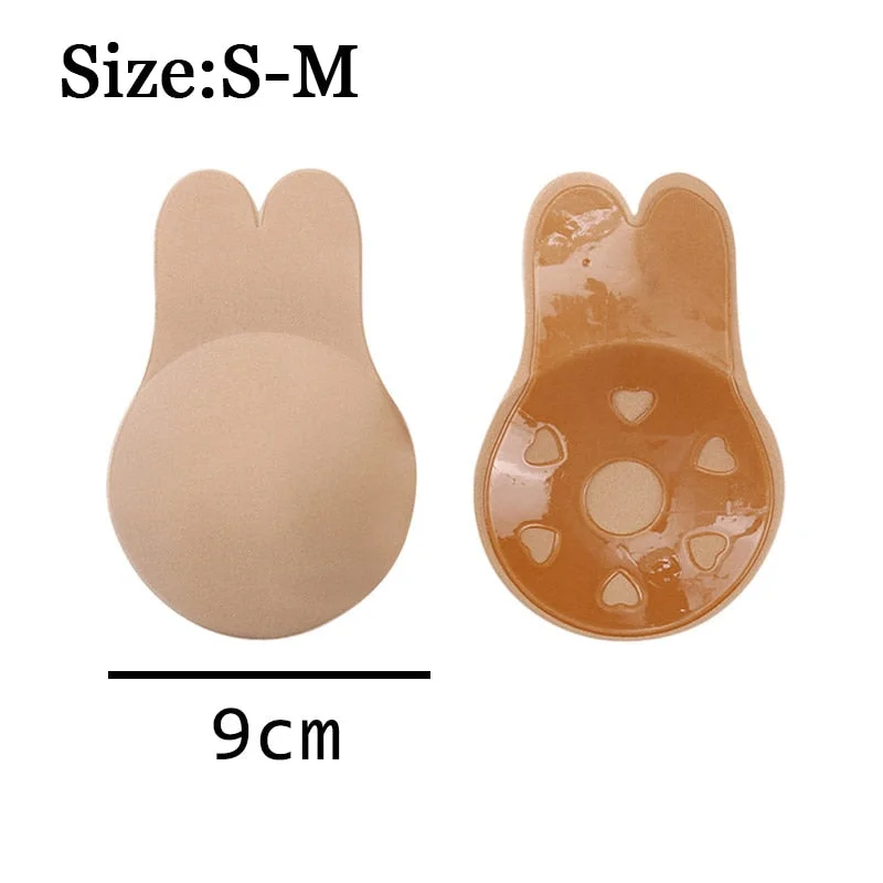 9CM-13CM Plus Size Rabbit Nipple Cover Breast Petals Intimates Accessories Push Up Invisible Bra Reusable Breast Stickers 1Pair