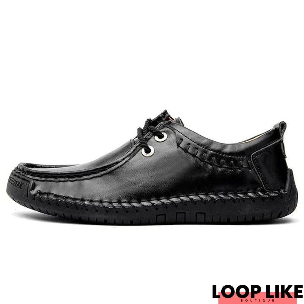 Men Comfortable Casual Genuine Leather Flats Loafers Shoes