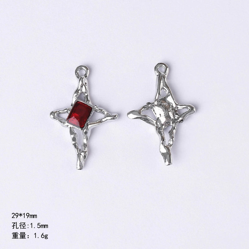 20 PCS/Package 22 * 9mm Alloy Cherry Heart Shape Rose Pendant Jewelry Accessories