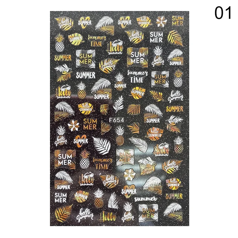 1PC Succulent Plants Flower 3D Nail Sticker Spring Floral Leaves Adhesive Transfer Decals Slider DIY Nail Art Decoration-Nail Inspo