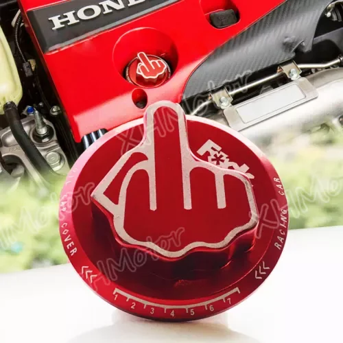 Dronehint RED Screw-In Middle Finger Oil Filler Tank Cap Valve Trim Cover For Honda Acura (For: Acura) Parts