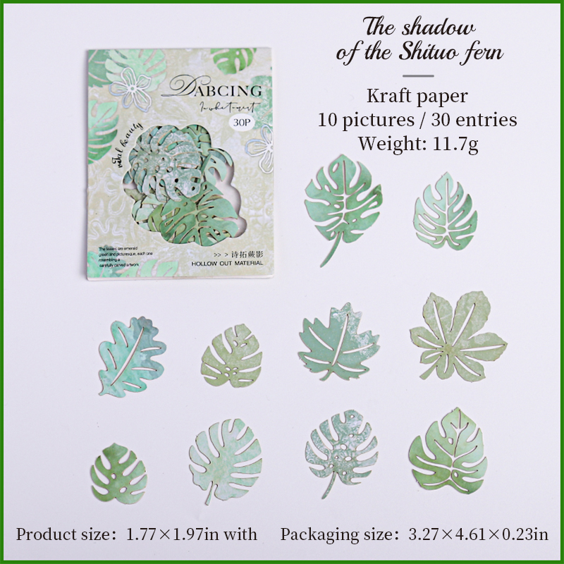 Material Paper - The White Mist Is Dancing Series Vintage Plant Flower Butterfly Hollow 