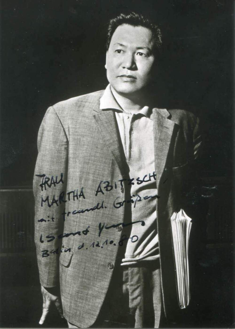 COMPOSER Isang Yun autograph, signed Photo Poster painting