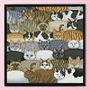 Kittens-14CT Stamped Cross Stitch Kit(46*46cm)