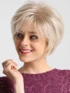 Middle-Aged Elderly Short Curly Blond Hair Wig