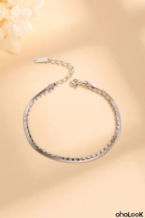 Double-Layered 925 Sterling Silver Bracelet