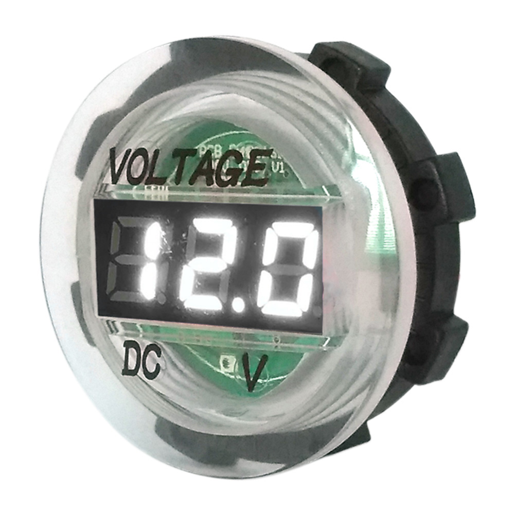 

12V Digital Voltage Meter Fire Retardant Car Motorcycle Voltmeter, White, 501 Original