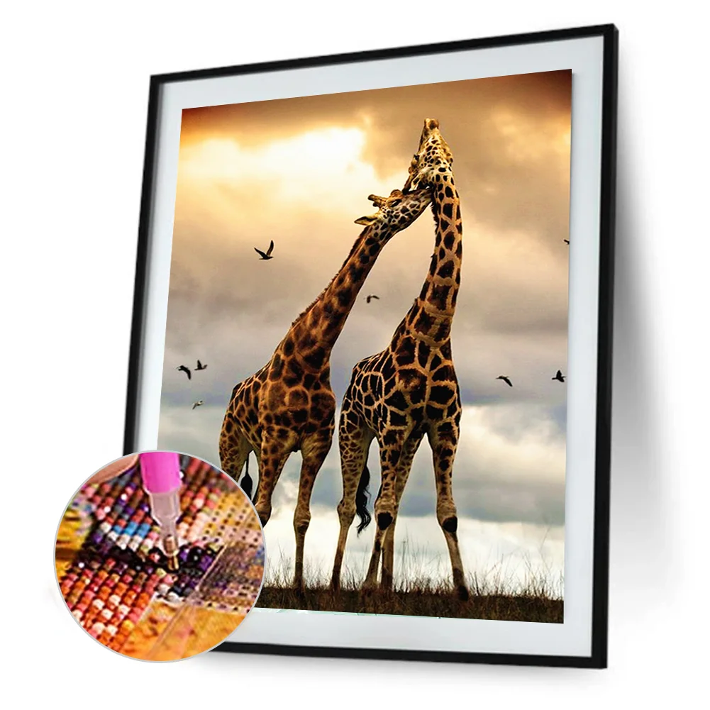 Full Round Diamond Painting 30*40cm - Giraffe