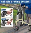 Soundfuse 3 Wheel Walkers for Seniors, Lightweight Foldable Aluminum Rollator Walker, Height Adjustable Three Wheel Walker