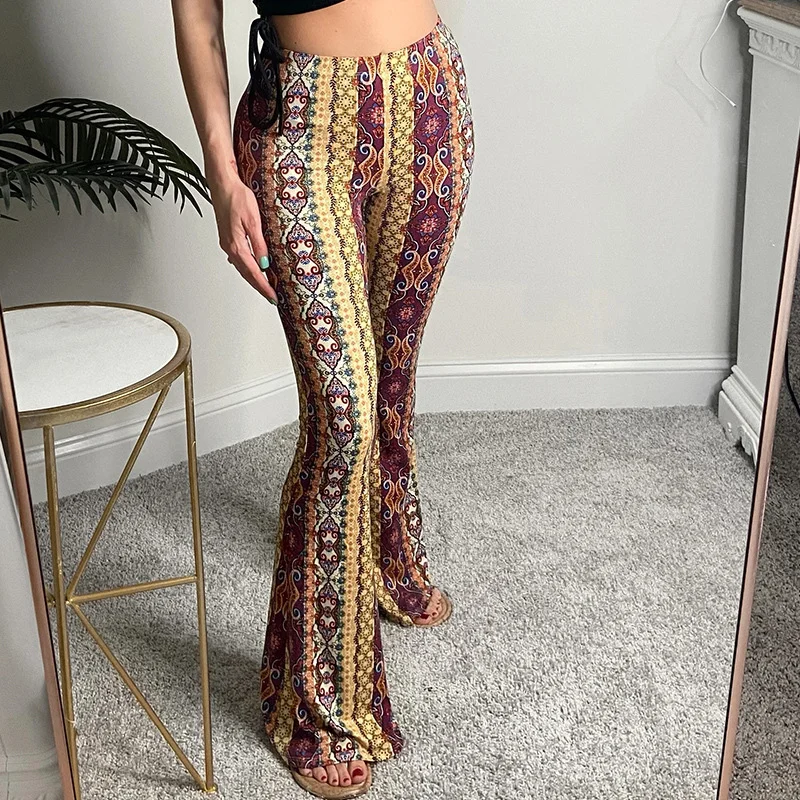 Toloer Toloer Spot Women's Wear Fall 2024 New Fashion Bohemian Print Casual Pants-Outfit Ideas