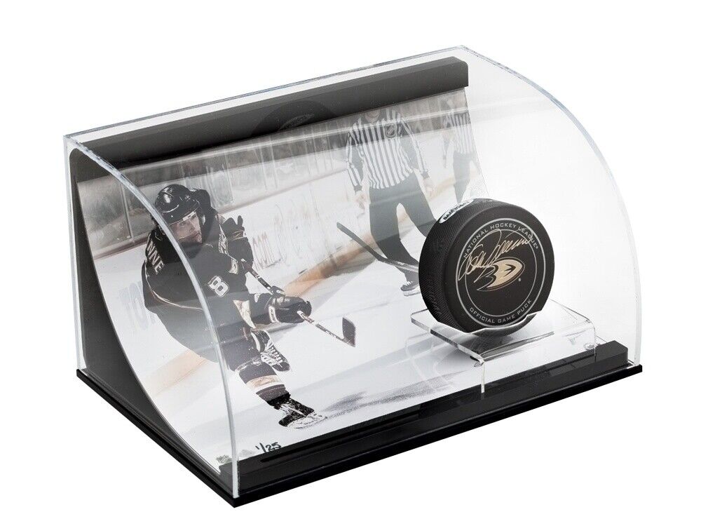 Teemu Selanne Signed Autographed Puck and Photo Poster painting Acrylic Display Ducks #/25 UDA