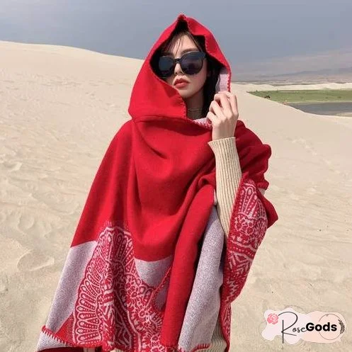 New Autumn and Winter Ethnic Scarf for Women Tibet Cloak Thickened Desert Cloak