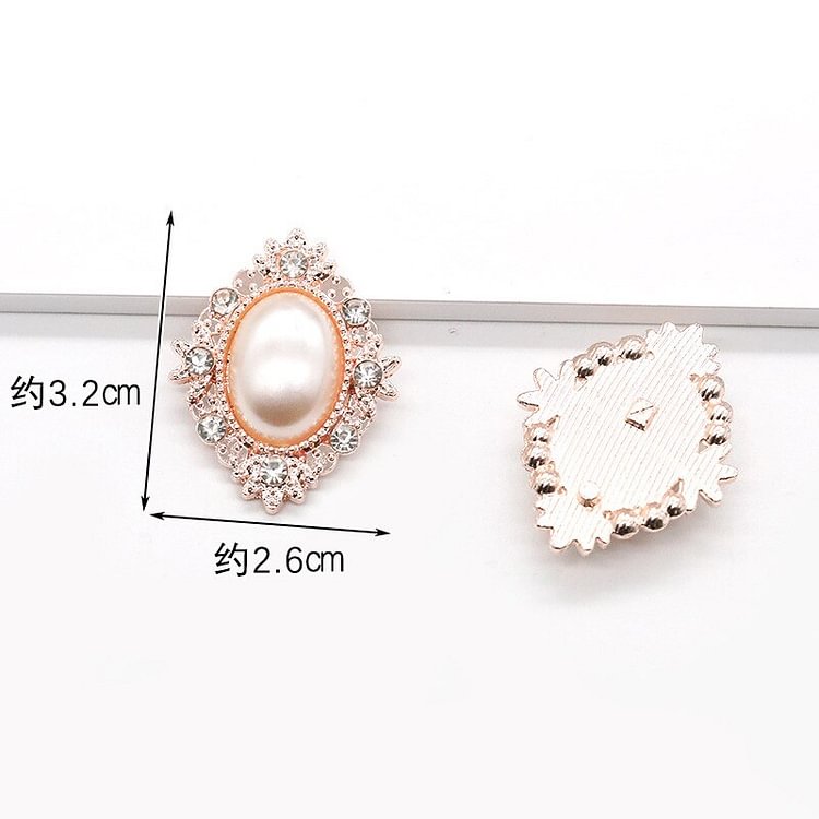 New Fashion Hot Prices Pearl Buttons10Pcs/Lot Metal  Buttons Diy Wedding Button