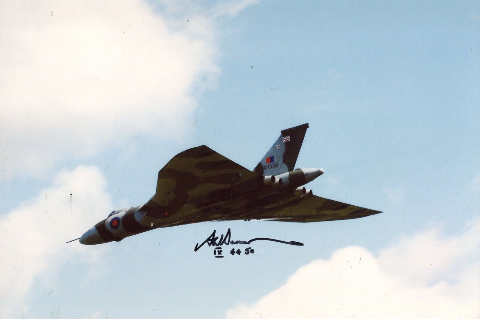 RAF 44 & 50 Squadron Vulcan Bomber pilot Adrian Sumner signed Photo Poster painting