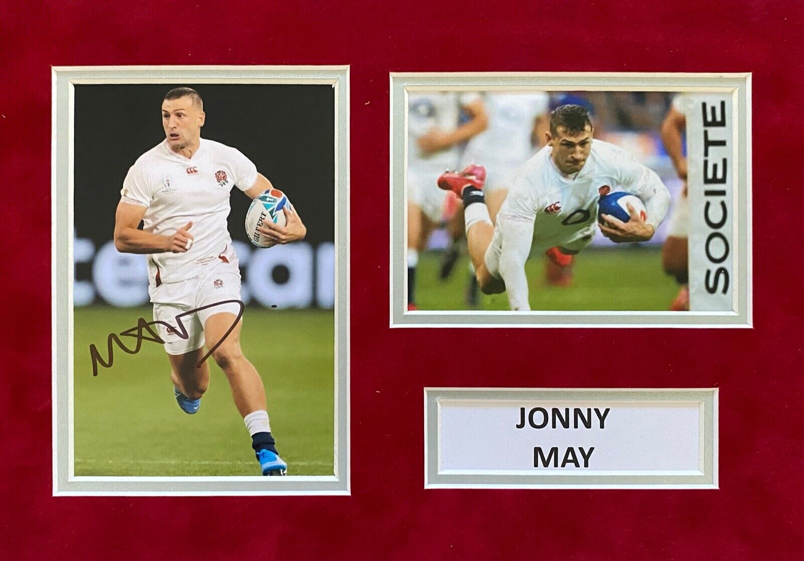 JONNY MAY SIGNED A4 Photo Poster painting MOUNT DISPLAY RUGBY AUTOGRAPH ENGLAND 4