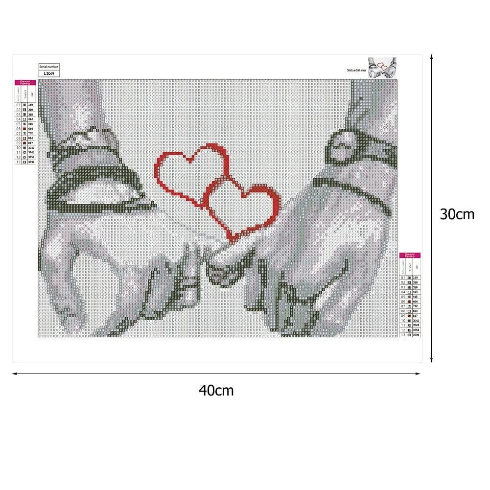Diamond Painting - Full Round Drill - Love Heart Hand(40*30cm)