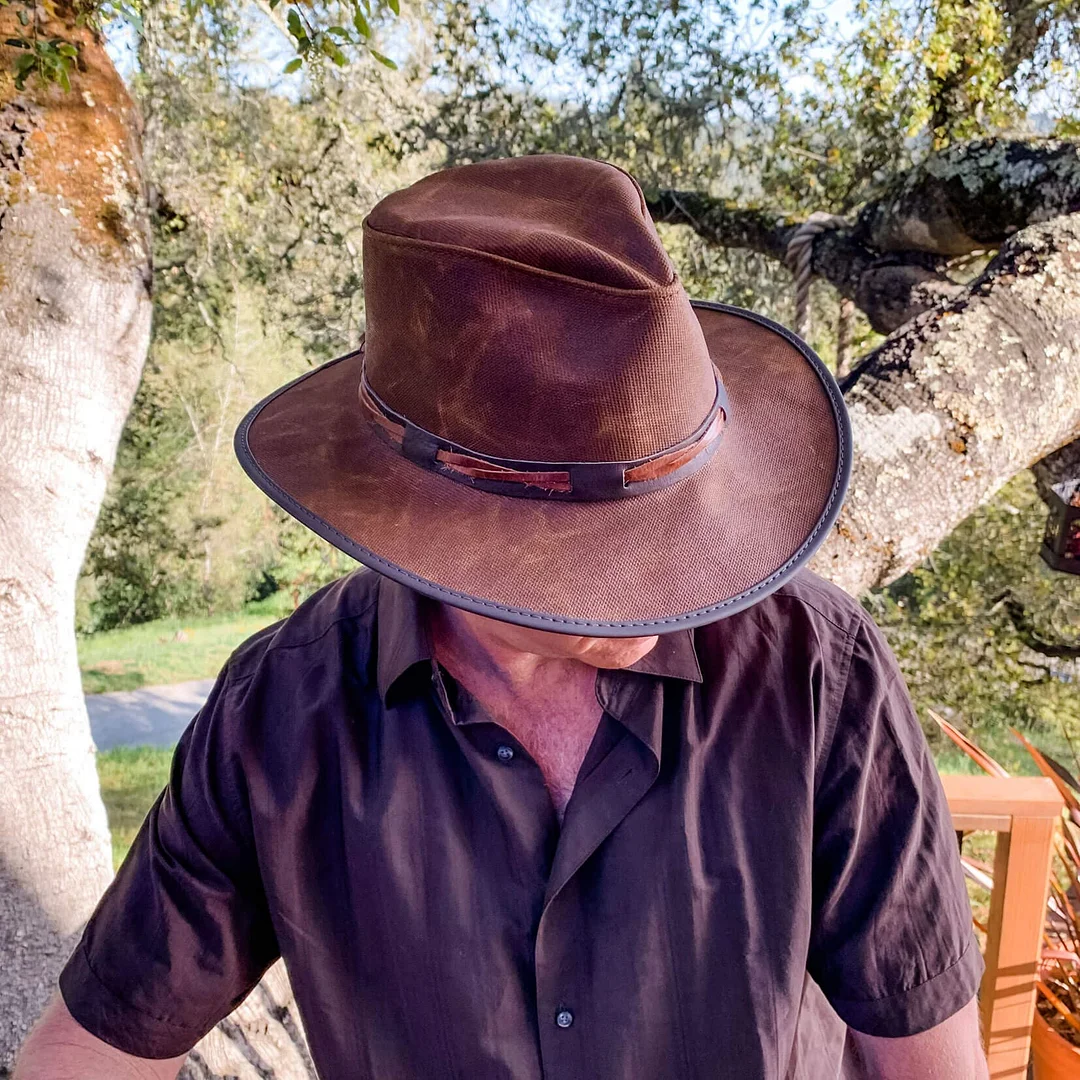 Trail Dust - Mens Wax Cotton Outback Fedora Hat
