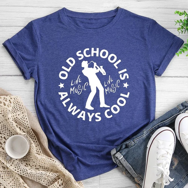 Old School Is Always Cool For Jazz Lovers Round Neck T-shirt