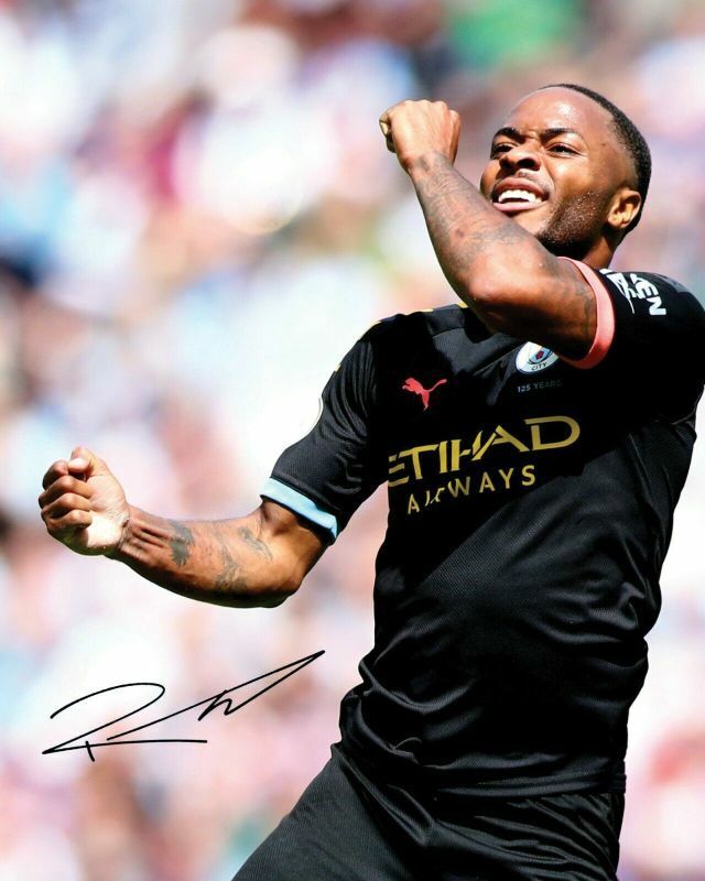 Raheem Sterling - Manchester City Autograph Signed Photo Poster painting Print