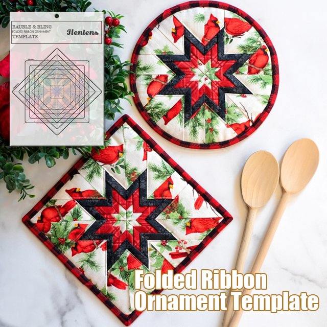 Bauble & Bling Folded Ribbon Ornament Template With Instructions
