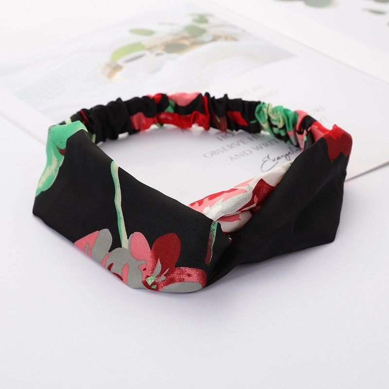 Women’s Lady Polka Dots Flower Cloth Hair Band