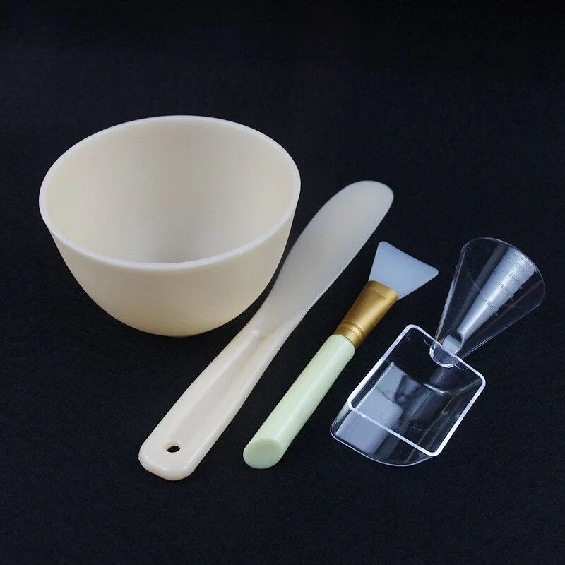 1set Portable DIY Mask Tools Non-toxic Silicone Bowl Brush Mud Stick Cup Spoon Kit Multi-functional Face Makeup Tools Durable