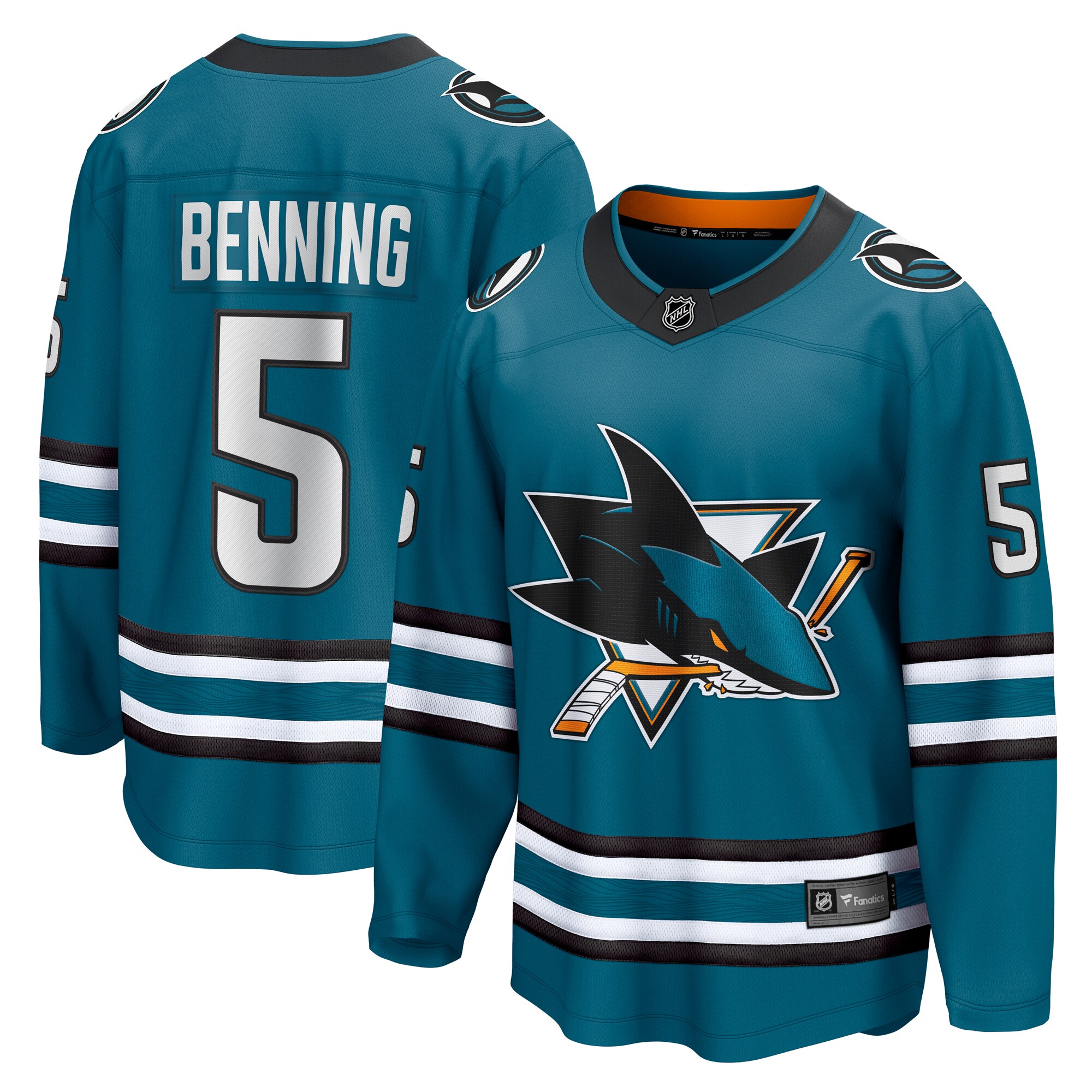 Matt Benning San Jose Sharks Fanatics Home Breakaway Jersey &ndash; Teal mysite
