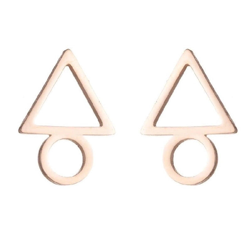 Women’s Minimalist Geometric Heart Stainless Steel No Inlaid Ear Studs Stainless Steel Earrings