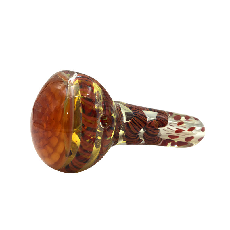 Horizontal Spiral Stripes Glass Spoon Hand Pipe