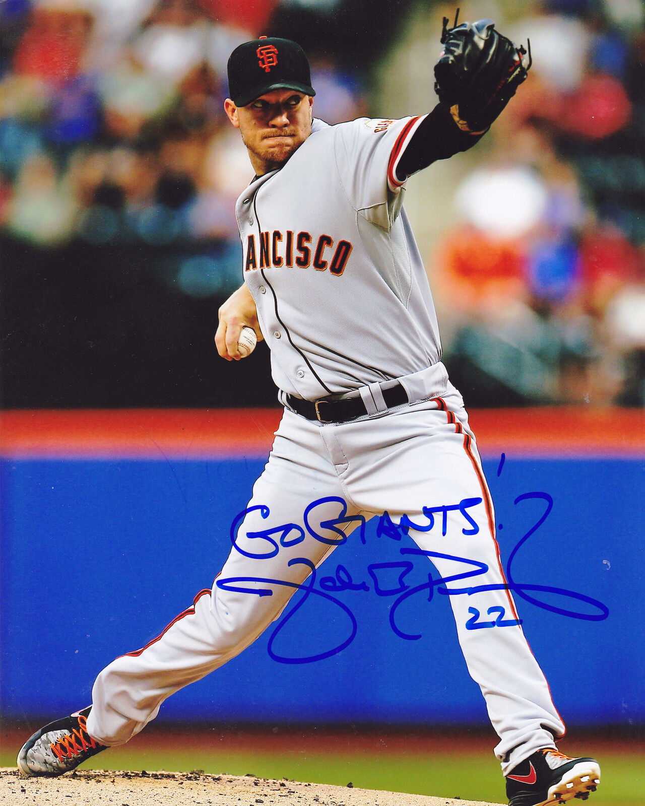 JAKE PEAVY SAN FRANCISCO GIANTS ACTION SIGNED 8x10