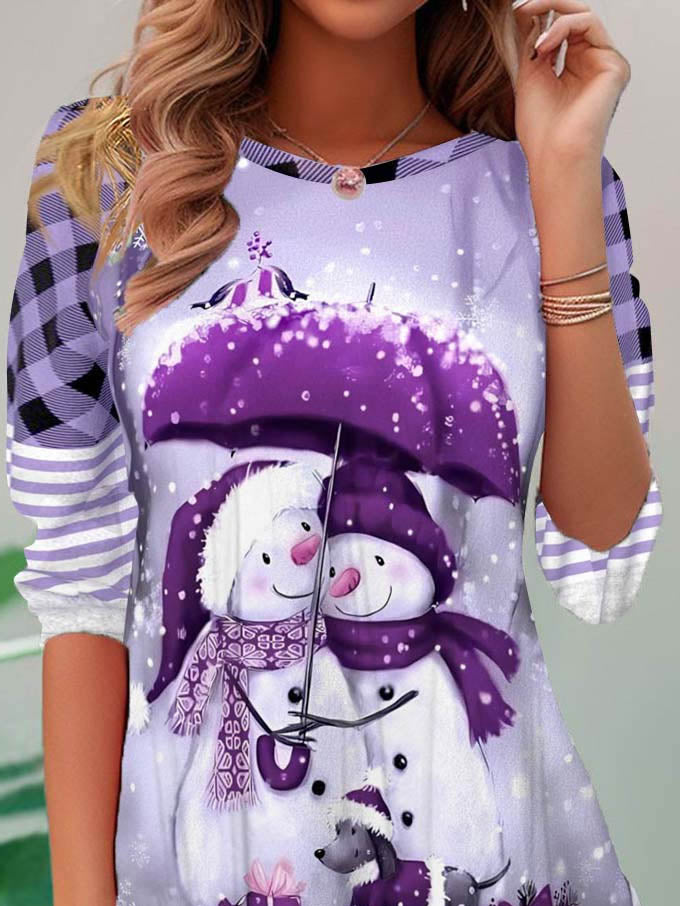 Women Half Sleeve V-neck Solid Color Dress