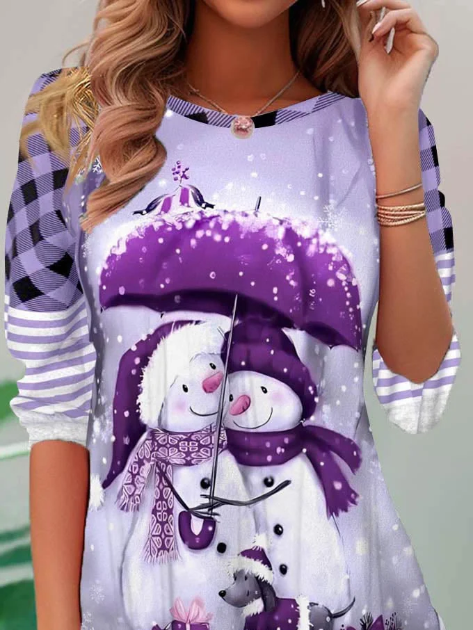 Women Half Sleeve V-neck Solid Color Dress