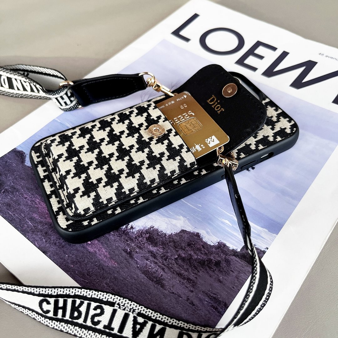 Dior Oblique Print Crossbody Wallet Card Holder  Apple iPhone Case Samsung Galaxy Cover