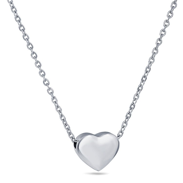 Engravable Heart Shaped Stainless Steel Clavicle Necklace