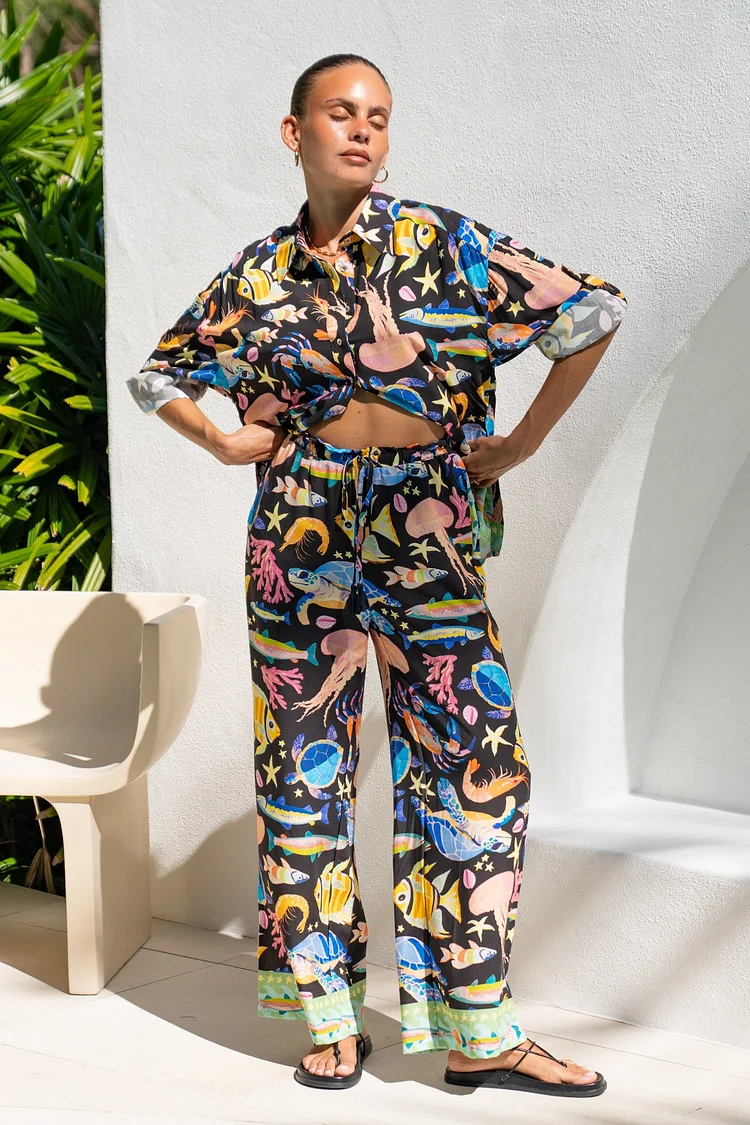 Delmare Multicolour Abstract Pants