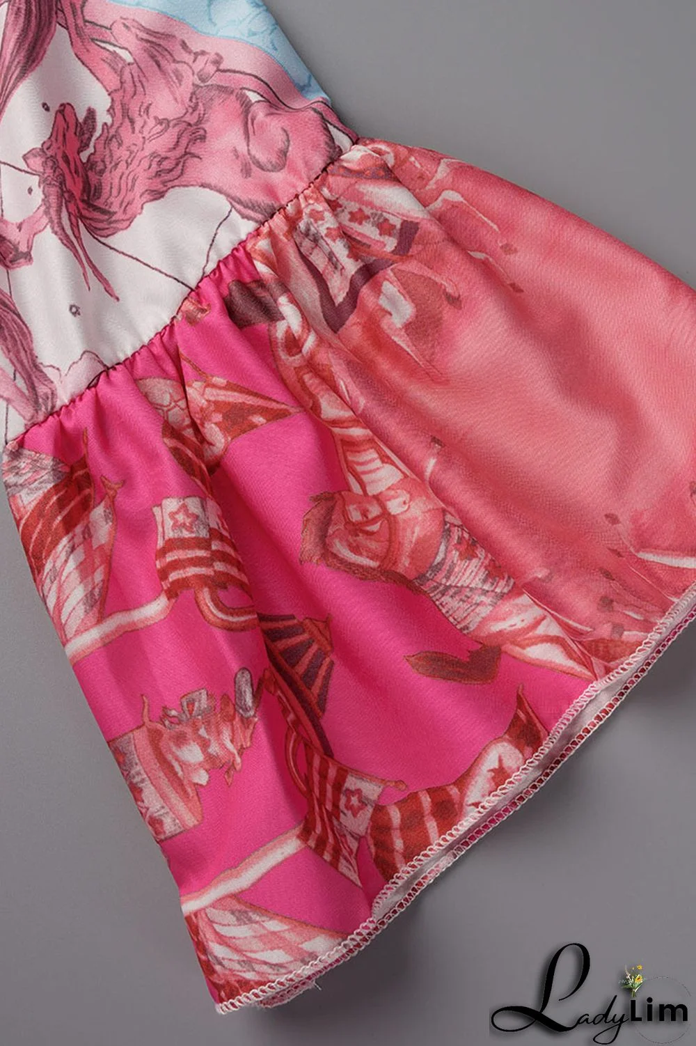 Gold Fashion Casual Print Patchwork V Neck A Line Dresses