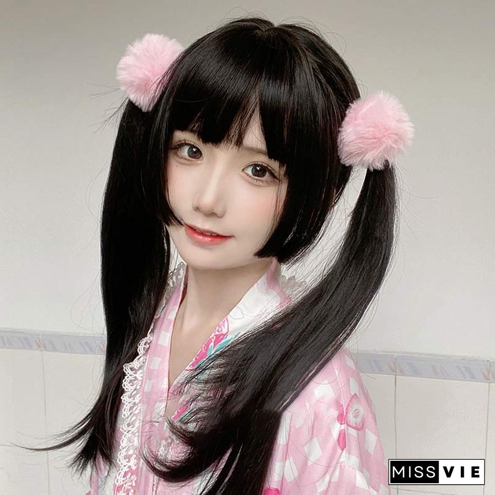 Princess Cut Wig Long Straight With Air Bangs