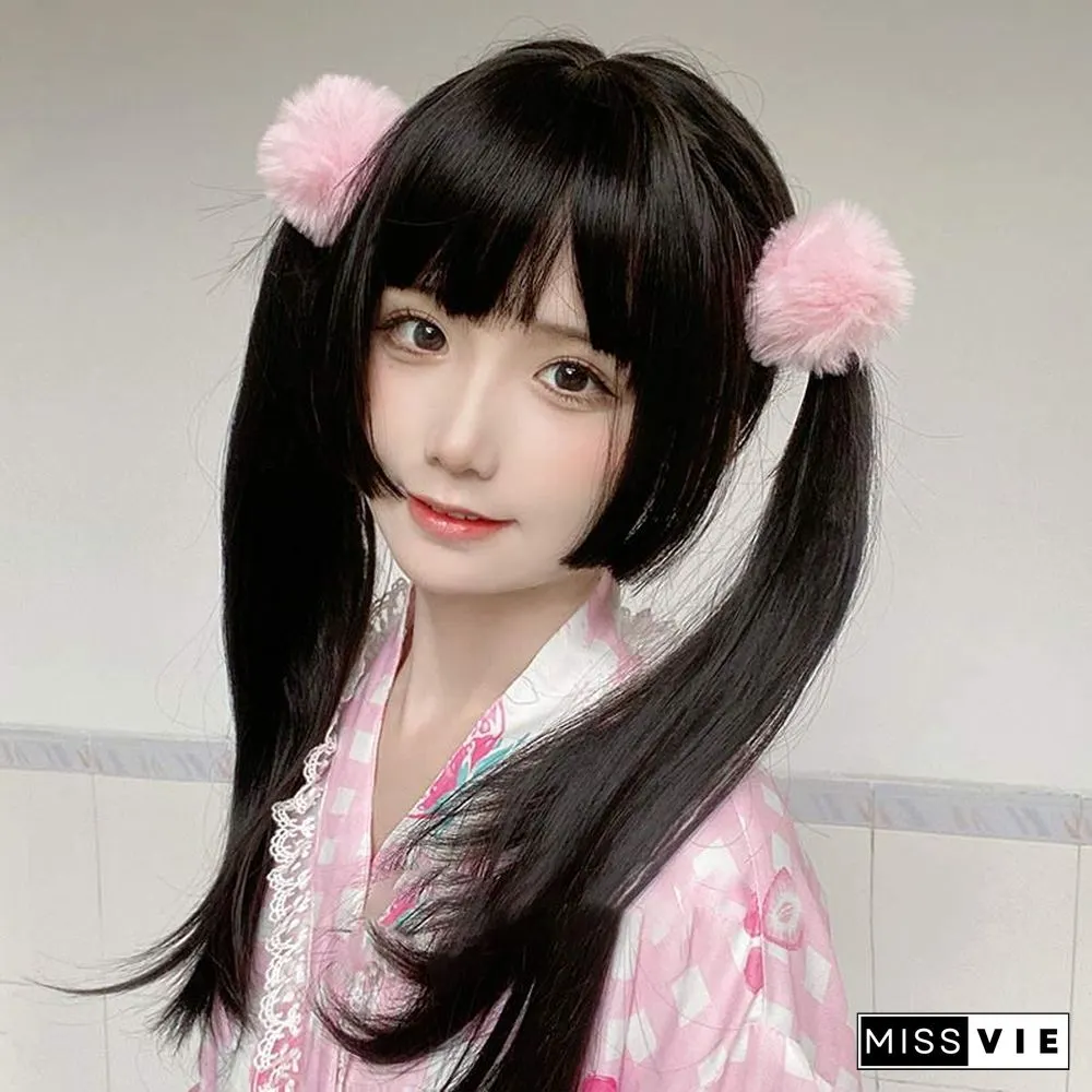 Princess Cut Wig Long Straight With Air Bangs