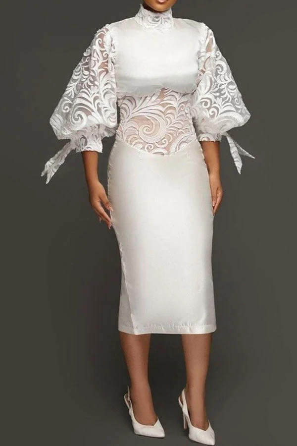 Lace Romantic Strappy Midi Dress
