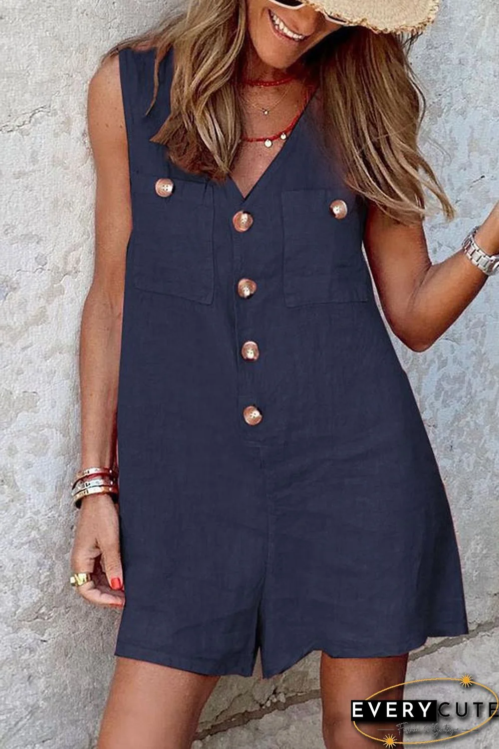 Splendor Summer Cotton Pocketed Romper