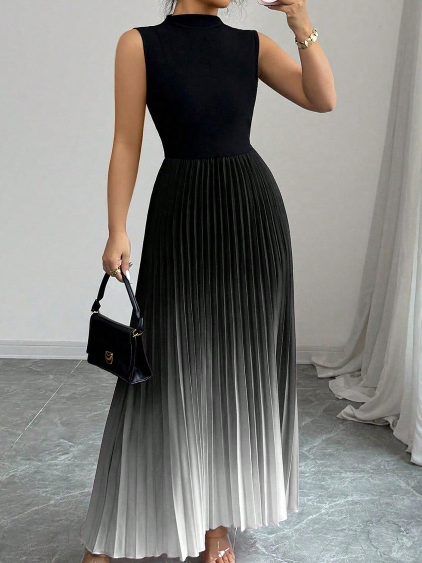 Women's Ombre Print Tank Dress, Elegant Sleeveless Dress for Party, Ladies' Clothes for All Seasons, Formal Dresses, Elegant Classy Flattering