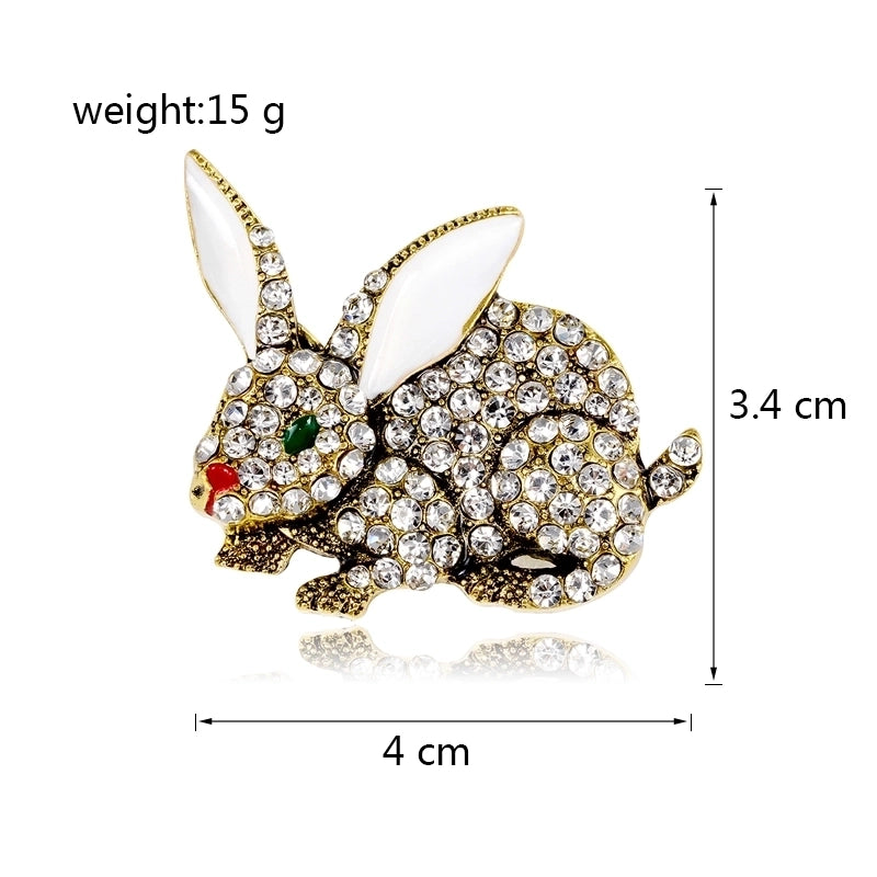 Minimalist Rabbit Alloy Inlay Rhinestones Unisex Brooches