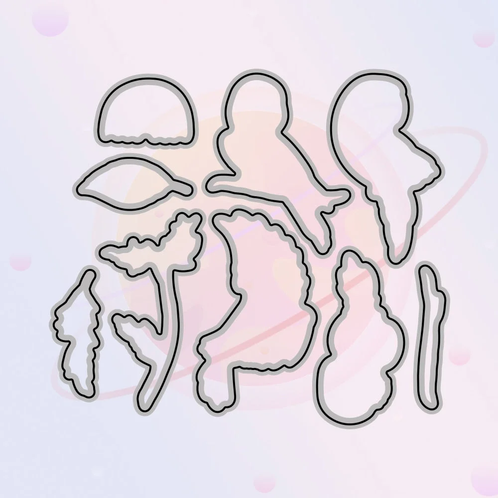 Parrot Birds Stand On Branch Metal Cutting Dies Clear Stamp Set DIY Scrapbooking Stencil Dies Stamps For Paper Cards Decor