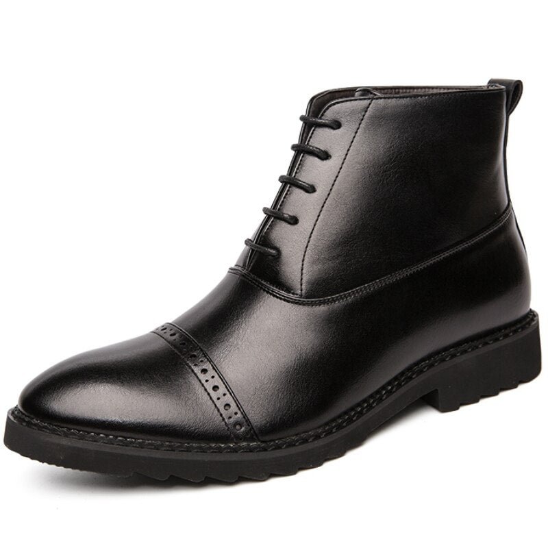 Brand New Men Boots Quality Split Leather Men Ankle Boots Luxury Men's Dress Shoes Lace-UP Wedding Shoes Oxford Formal Shoes