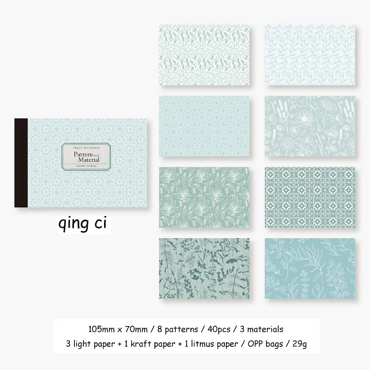 JOURNALSAY 40 Sheets Nature Handbook Series Material Paper Creative DIY Junk Journal Decor Stationery