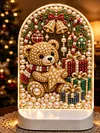 DIY Diamond Art LED Night Light &ndash; Light-Up Table Decor, Double-Sided Printed DIY Crystal Pearl Painting Decoration for Christmas & Holiday Gifts