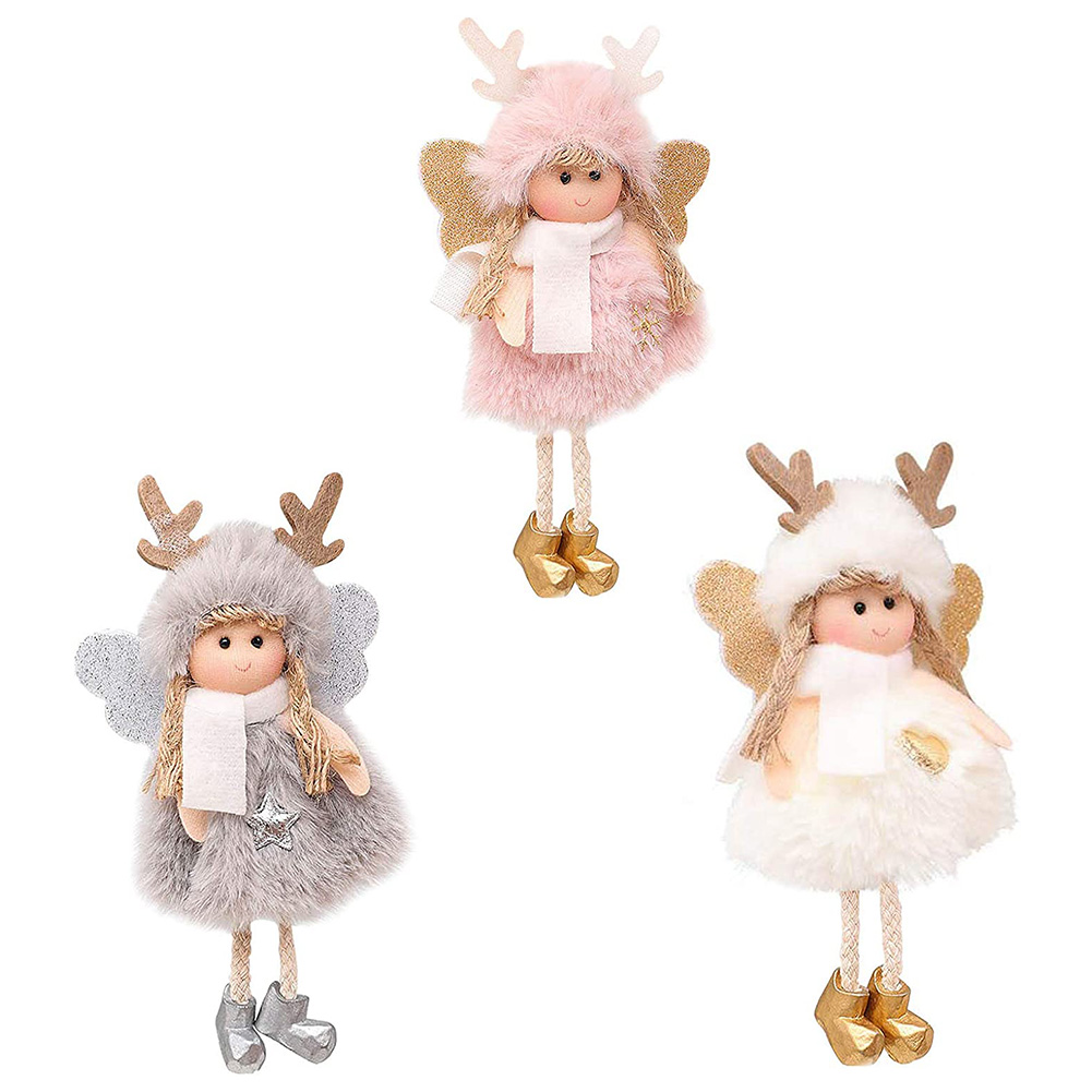 

Cute antlers plush feather angel, Pink, 501 Original